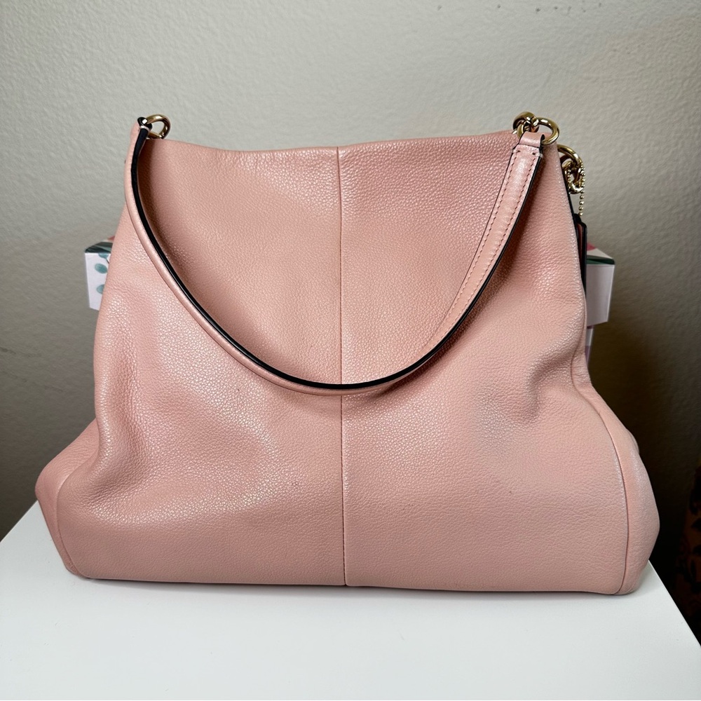 Coach Madison leather bag pale pink preloved in good condition